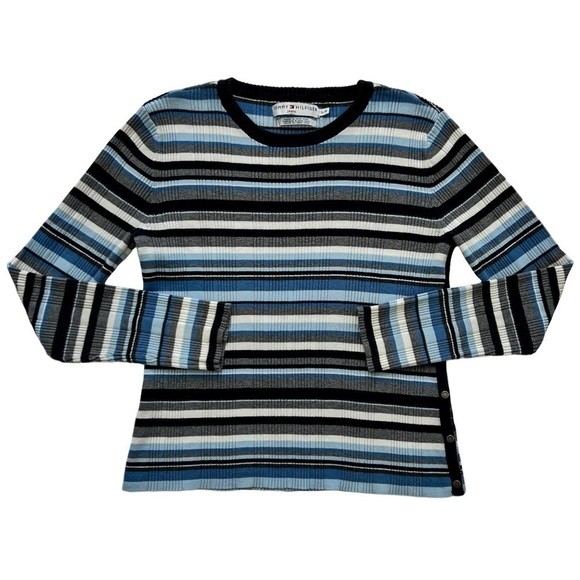 Vintage Y2K Tommy Hilfiger Jeans Striped Sweater - Picture 1 of 9